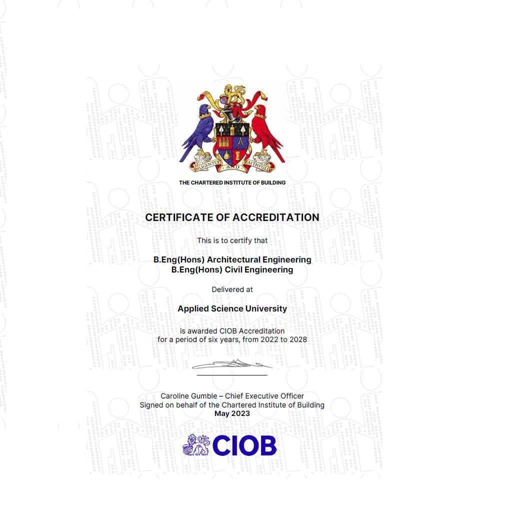 Accreditation of the Civil and Architectural Engineering Programmes  College of Engineering